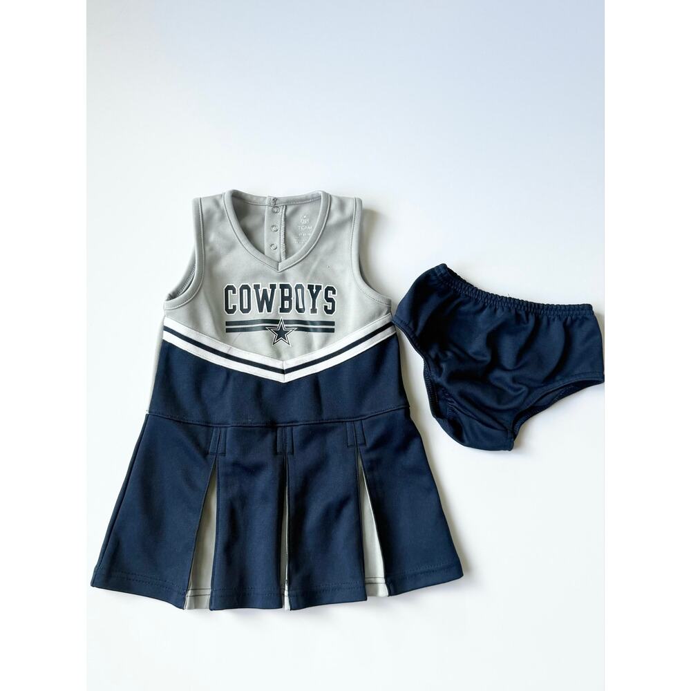 NFL TEAM APPAREL Dallas Cowboys Toddler Girls Cheerleader Dress Set Size 4T